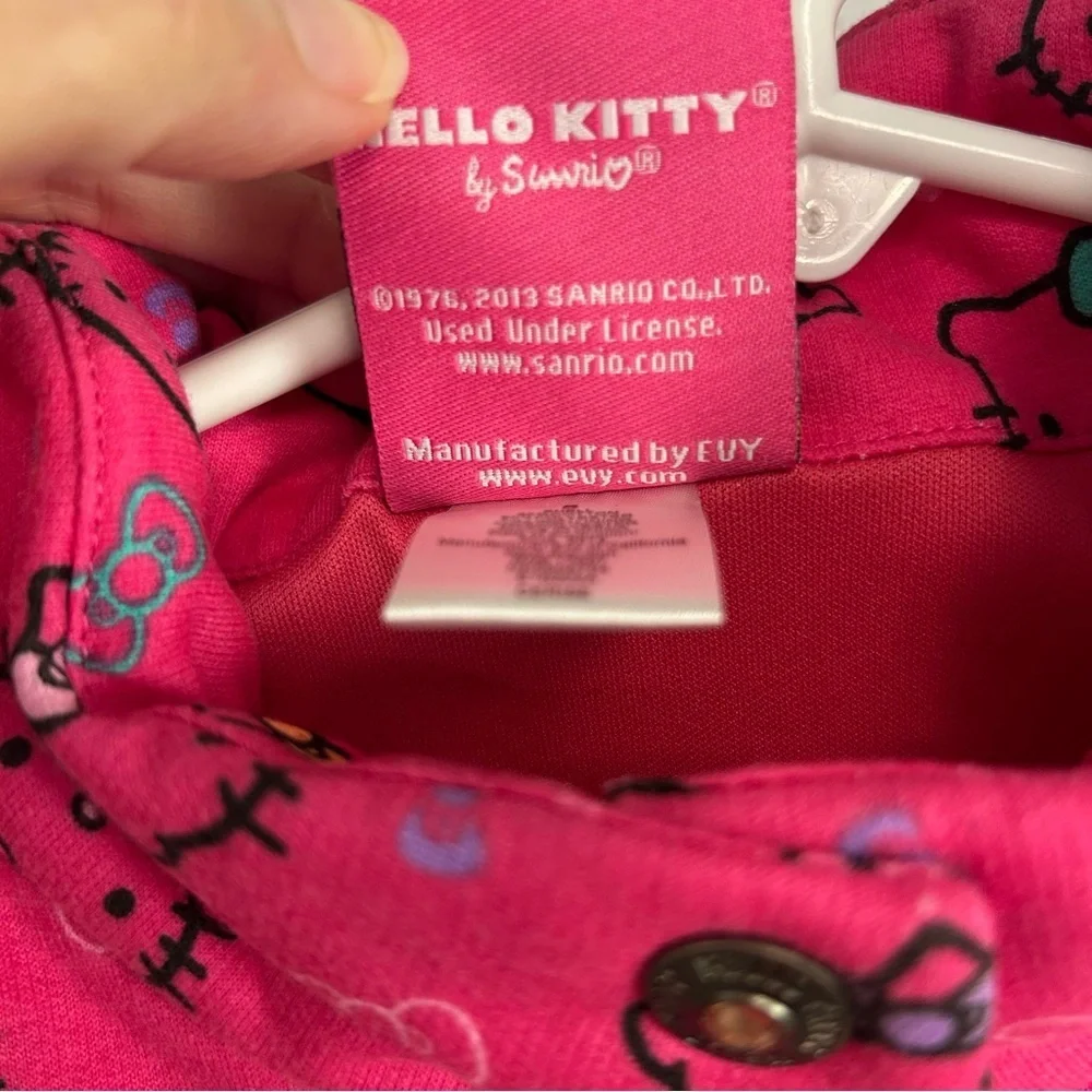 Hello Kitty Sanrio New Deadstock quilted snap down  vest novelty pink gem size 5